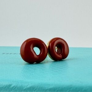 Vintage Tiffany & Co. Jasper Eternal Circle Earrings 18k Yellow Gold ♥️